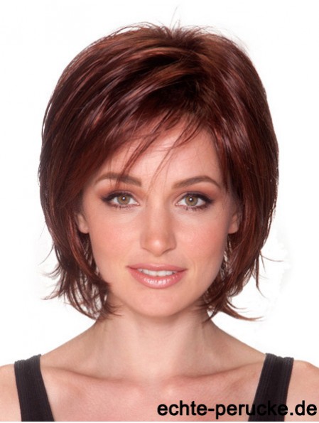 Gerade Kinnlänge Auburn 10  inchCapless Natural Bob Perücken