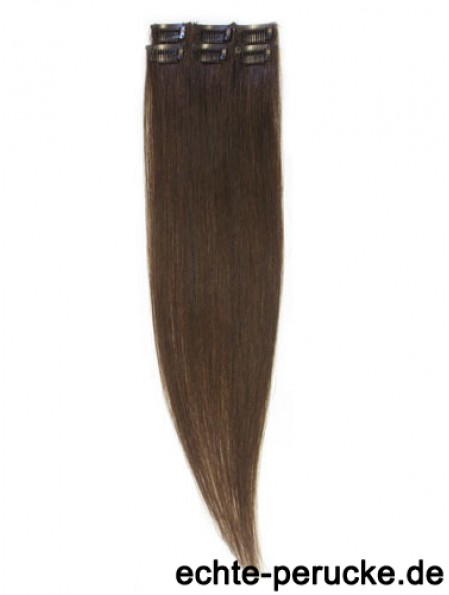 Beliebte Brown Straight Remy Echthaarspange in Haarverlängerungen