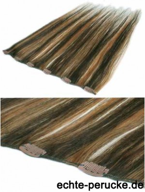 Mode Brown Straight Remy Echthaarspange in Haarverlängerungen