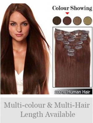 Frisuren Auburn Straight Remy Echthaarspange in Haarverlängerungen