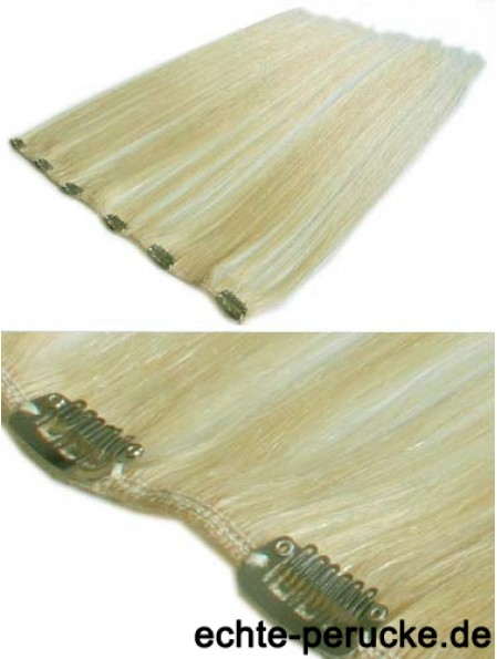 Entworfen Blonde Straight Remy Echthaar-Clip in Haarverlängerungen