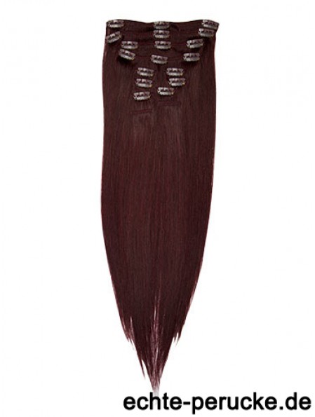 Modische rote gerade gerade menschliche Haarspange in Haarverlängerungen