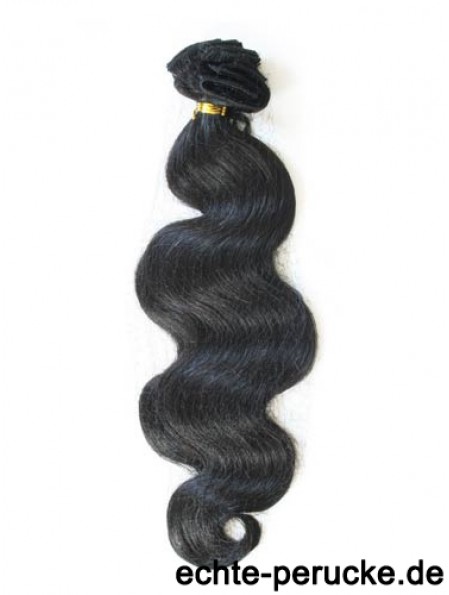Klebeband in Haarverlängerungen mit Remy Black Color Wavy Style