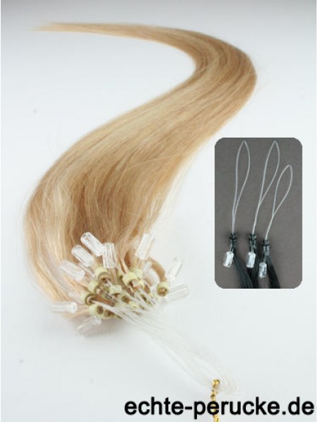 Wunderschöne blonde gerade Micro Loop Ring Haarverlängerungen