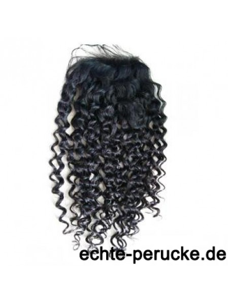 Spitzenverschlüsse Curly Style Schwarze Farbe Long Length With Remy