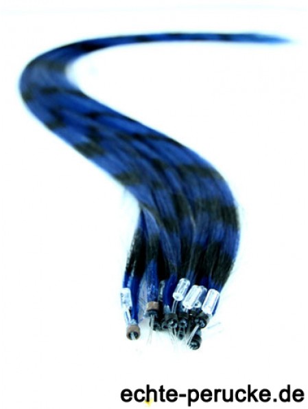 Langlebige schwarze gerade Micro Loop Ring Haarverlängerungen