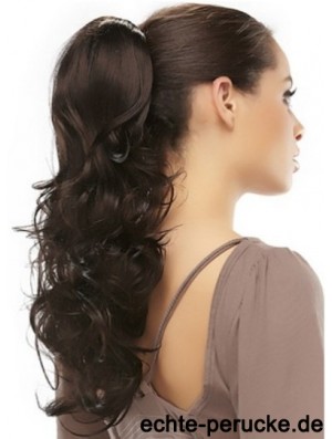 Clip On Pferdeschwänze Braun Farbe Long Length Wavy Style