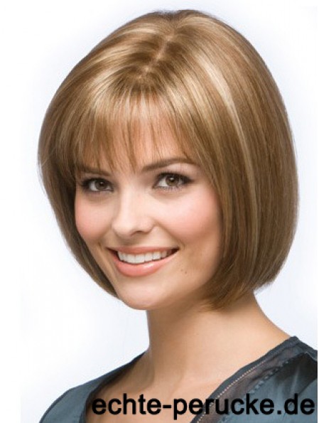 Blonde Bob Perücke Kinn Länge Synthetische Straight