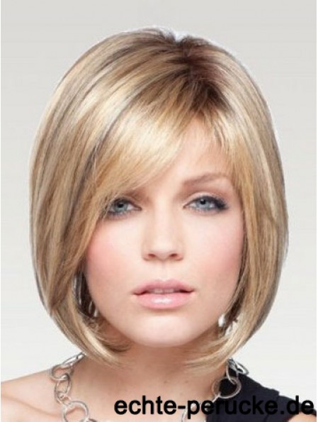 Bob Perücken Remy Human Chin Länge Blonde Farbe Straight Style