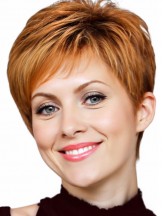 Human Hair Wigs With Capless Wavy Style Auburn Color