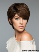 Fashion Brown Cropped Straight Boycuts Human Hair Wigs
