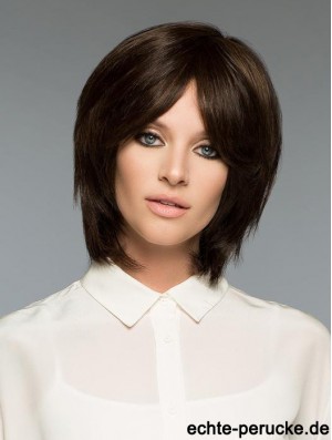 Brown Natural Straight Short Remy Echthaar Bob Perücken