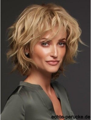 Blonde Layered Curly 12 inch Humanhair Wigs