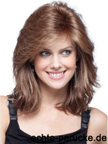 Front Lace Wigs UK Human Hair With Bangs Shoulder Length