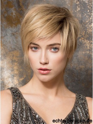 Damen Monofilament Perücke Sale 100% handgebundene blonde Farbe Boycuts