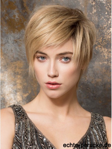 Damen Monofilament Perücke Sale 100% handgebundene blonde Farbe Boycuts