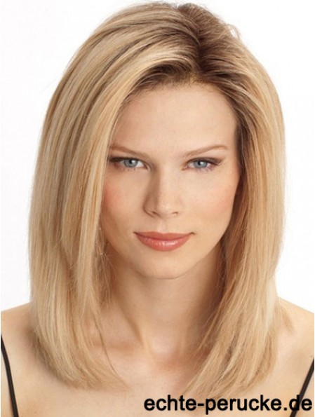 Cheap Monofilament Human Hair Wigs Sale Blonde Color Shoulder Length