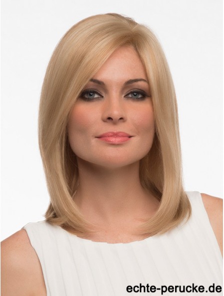 Glattes menschliches Haar Straight Style Schulterlang Blonde Farbe