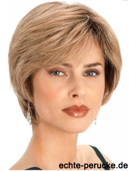 Kurze blonde Bob Perücken Echthaar Straight Style