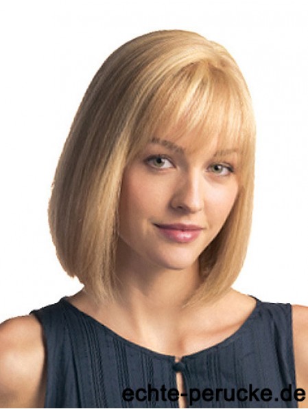 Monofilament Kinn Länge Blonde Bobs Remy Menschenhaar Bob Perücke