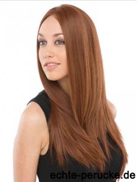 UK Mono Perücken menschliches Haar mit Spitzenfront Auburn Farbe lange Länge