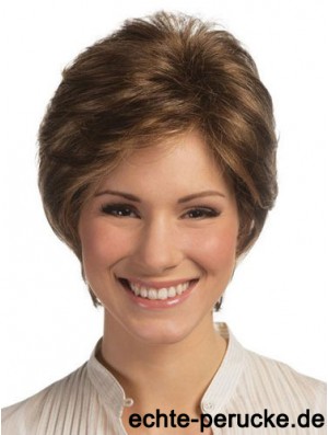 Lace Front Monofilament Echthaar Perücken Short Length Straight Style Boycuts