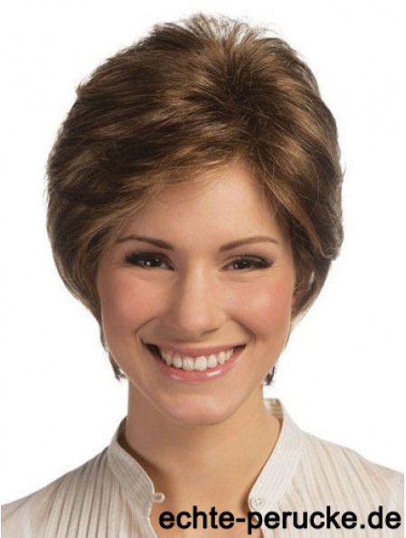 Lace Front Monofilament Echthaar Perücken Short Length Straight Style Boycuts