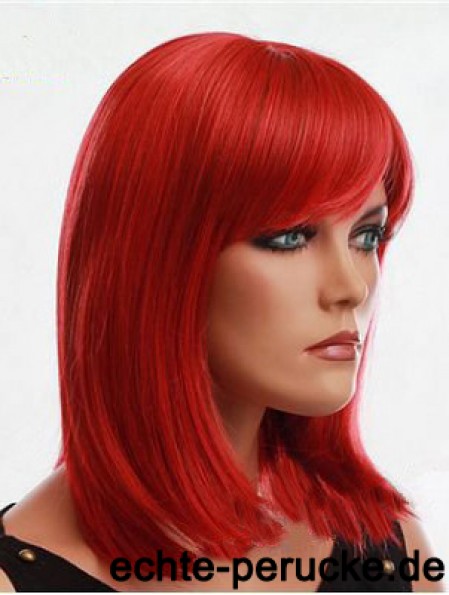 Echthaar rote Perücke mit Pony Capless rote Farbe Straight Style