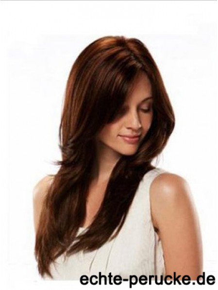 Monofilament Perücke Menschenhaar Auburn Farbe Straight Style Long Length