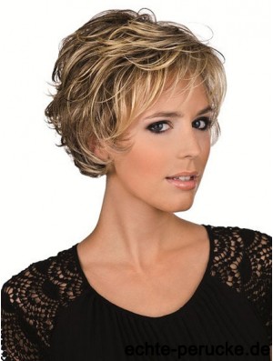 Echthaar Braun Mit Lace Front Cropped Length Layered Cut