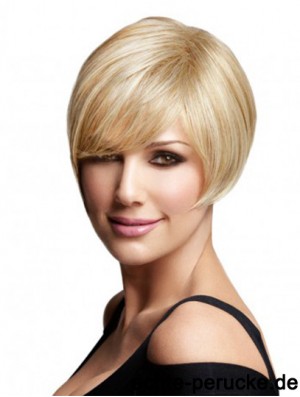 Günstige Bob Perücken Remy Human Full Lace Kinn Länge Blonde Farbe