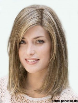 Amazing 14 inch Brown Shoulder Length With Bangs Straight Lace Wigs