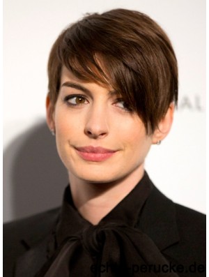 Brown Cropped Straight Boycuts Lace Front 6 inch Anne Hathaway Wigs