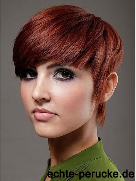 Boycuts Top Straight Red Kurzes Echthaar Perücken