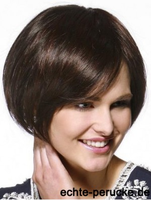 Kinnlänge Straight Bobs Brown Beliebte 100% handgebundene Perücken