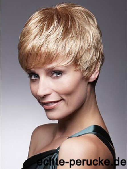 Kurze Blonde Perücke Mit Capless Remy Cropped Length Boycuts