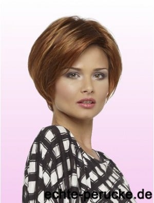 Lace Front Bob Wig Straight Style Auburn Color Chin Length