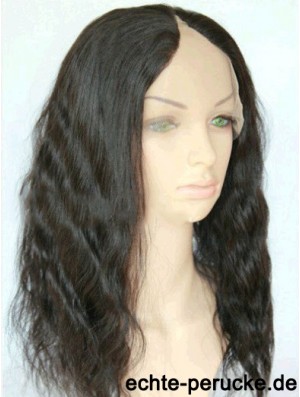 16 Zoll Lace Front Wavy Black Geeignete U-Teil Perücken