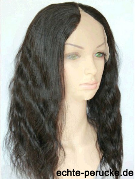 16 Zoll Lace Front Wavy Black Geeignete U-Teil Perücken