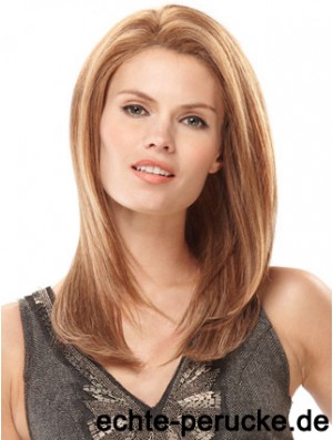 Handgebundene Echthaarperücken Monofilament Straight Style Blonde Farbe