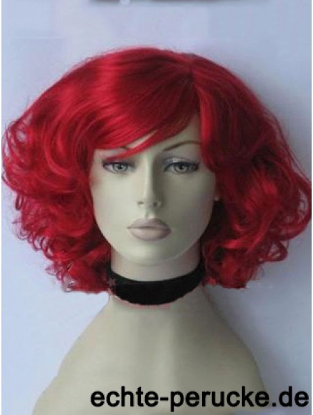 Curly With Bangs Kinnlänge Red Gorgeous Lace Front Perücken