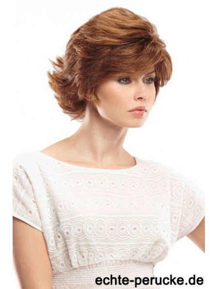 Bobs Short Auburn Wavy Soft Petite Perücken