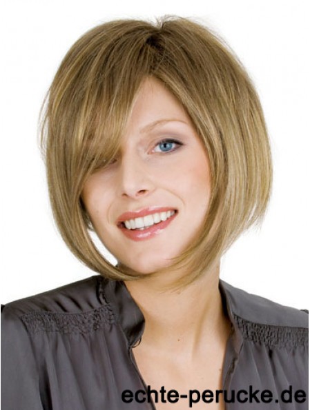 Blonde gerade Kinn Länge Bobs 100% handgebundene billige Perücken für Frauen