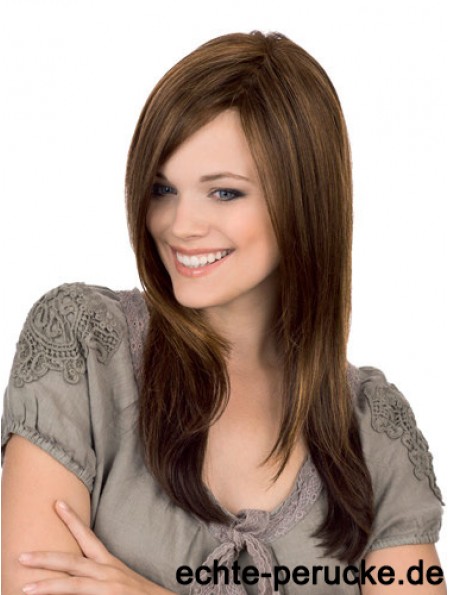 Gerade ohne Pony Monofilament Brown Stylish Long Perücken