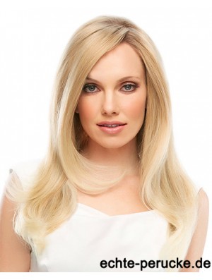 18 Zoll Blonde Long Layered Straight Designed Lace Perücken