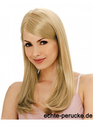 Gerade geschichtete Monofilament Blonde No-Fuss Long Perücken