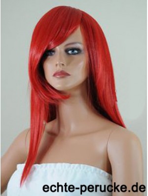 Gerade mit Pony Lace Front Erschwingliche 18 Zoll Red Long Perücken