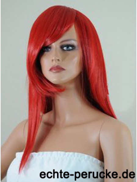 Gerade mit Pony Lace Front Erschwingliche 18 Zoll Red Long Perücken