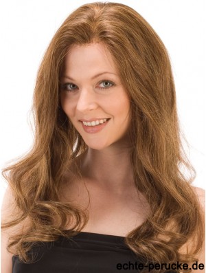 Ohne Pony Erschwingliche Wellenförmige Auburn Long Human Hair Lace Front Perücken