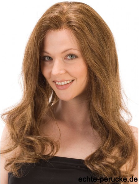 Ohne Pony Erschwingliche Wellenförmige Auburn Long Human Hair Lace Front Perücken